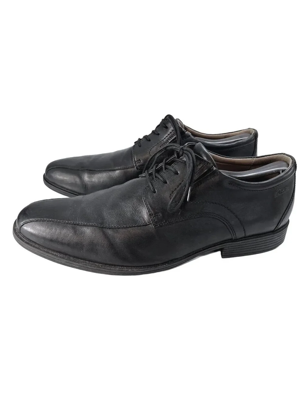 Clarks Whiddon Pace Black Leather Oxfords Wide Office Preppy Minimal Mens 12